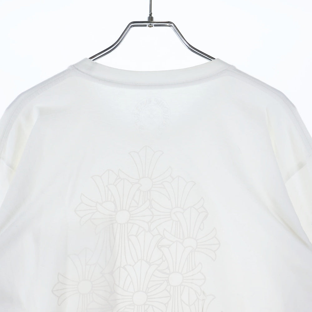 CHROME HEARTS(クロムハーツ) CH L S 1 バックセメタリークロスプリント 長袖Tシャツ カットソー ホワイト
