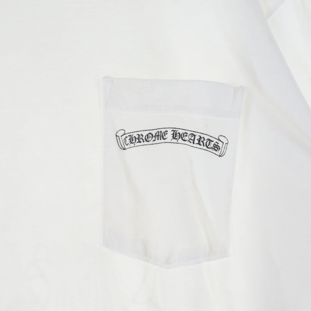 CHROME HEARTS(クロムハーツ) CH L S 1 バックセメタリークロスプリント 長袖Tシャツ カットソー ホワイト