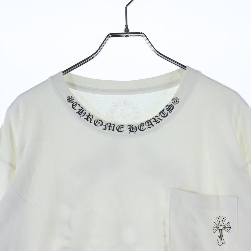 CHROME HEARTS(クロムハーツ) Back Cross Neck Logo Tee バッククロスネックロゴ 長袖Tシャツ ホワイト