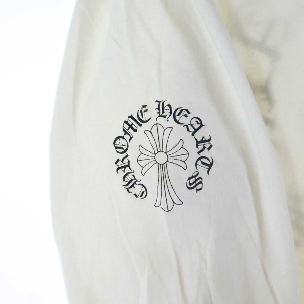 CHROME HEARTS(クロムハーツ) Back Cross Neck Logo Tee バッククロスネックロゴ 長袖Tシャツ ホワイト