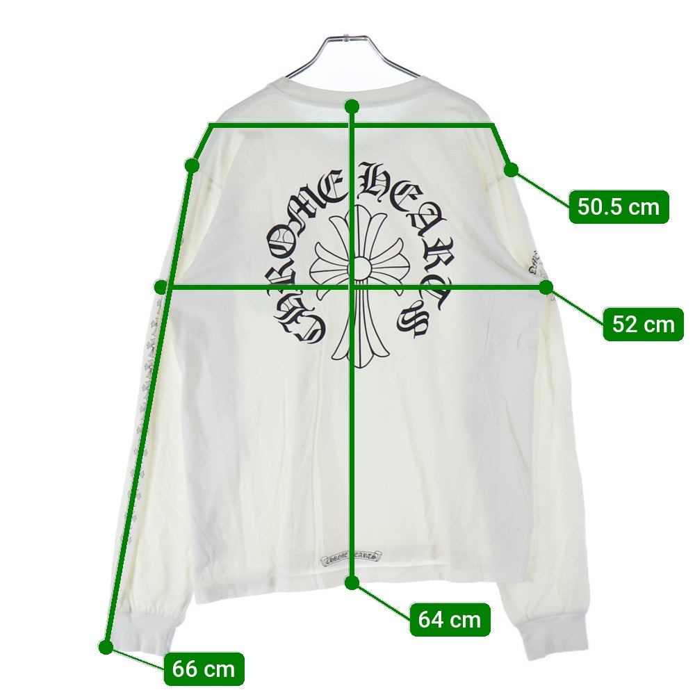 CHROME HEARTS(クロムハーツ) Back Cross Neck Logo Tee バッククロスネックロゴ 長袖Tシャツ ホワイト