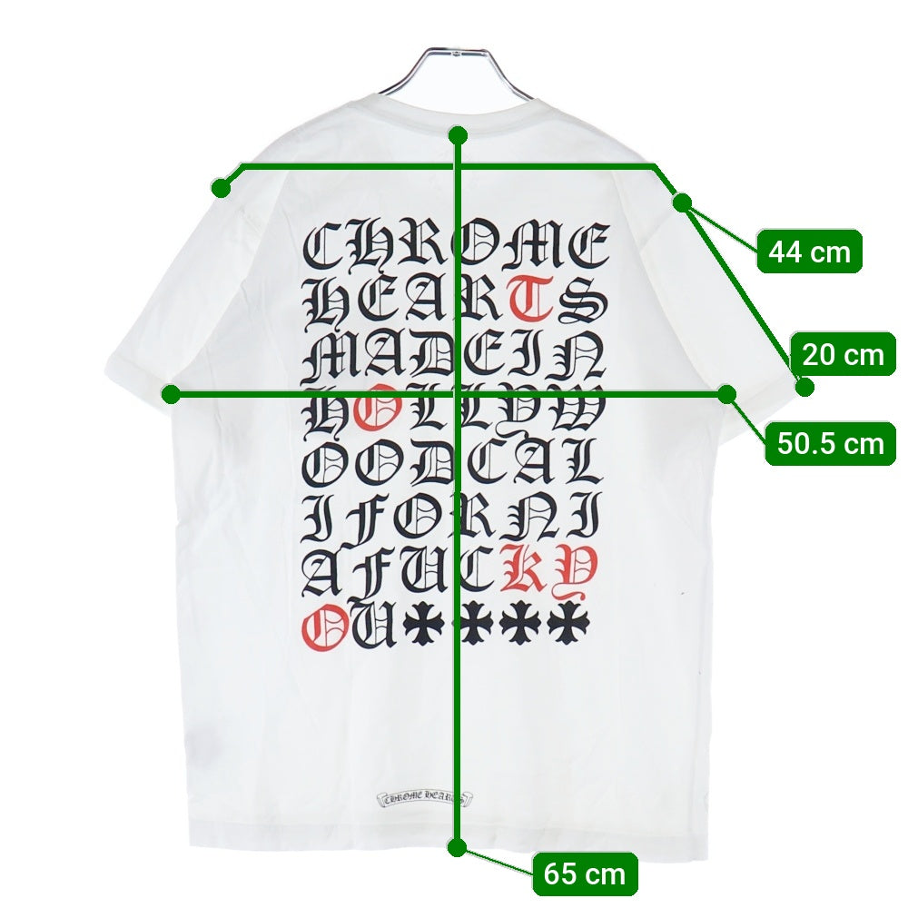 CHROME HEARTS(クロムハーツ) made in Hollywood Tokyo Exclusive メイドインハリウッド 東京 限定 バック英字プリント クルーネック 半袖Tシャツ カットソー ホワイト
