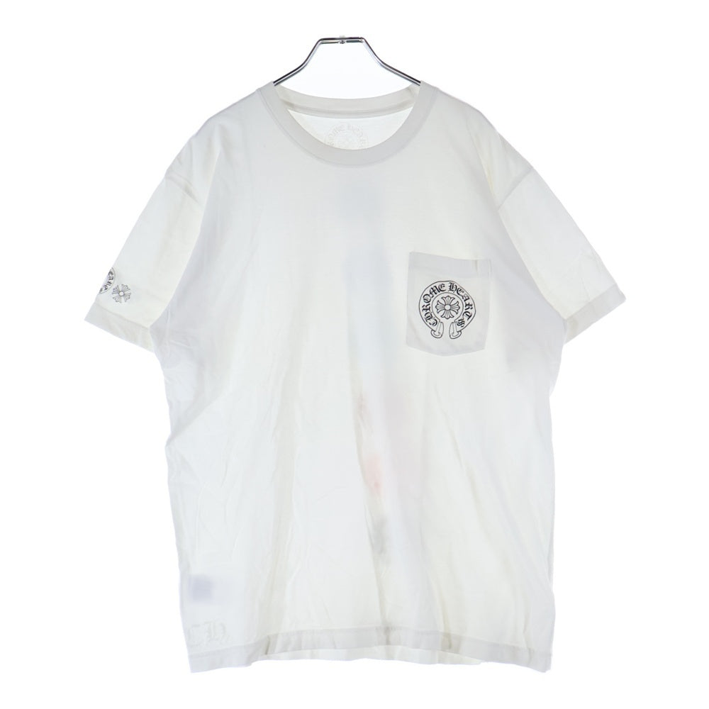 CHROME HEARTS(クロムハーツ) Multicolor Back Horseshoe Tee マルチカラーバックホースシュー クルーネック半袖Tシャツカットソー ホワイト