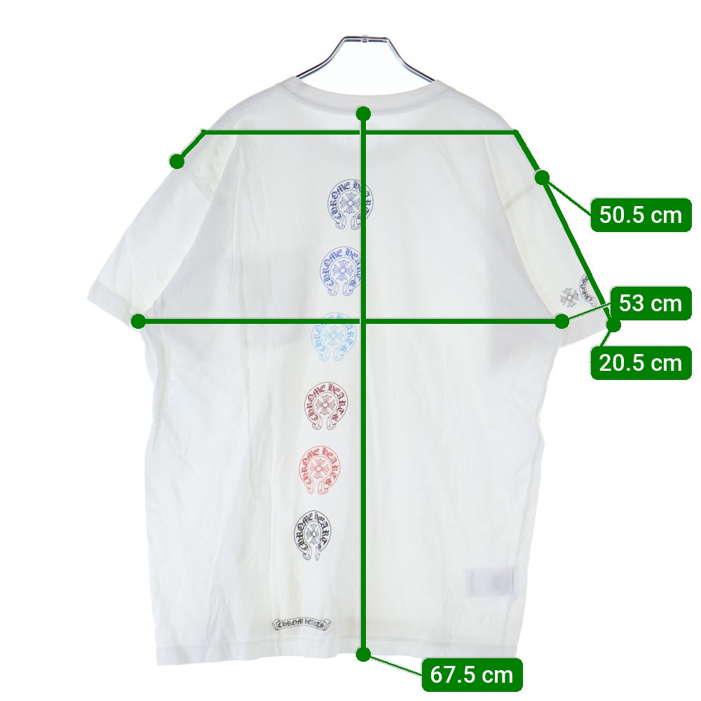 CHROME HEARTS(クロムハーツ) Multicolor Back Horseshoe Tee マルチカラーバックホースシュー クルーネック半袖Tシャツカットソー ホワイト