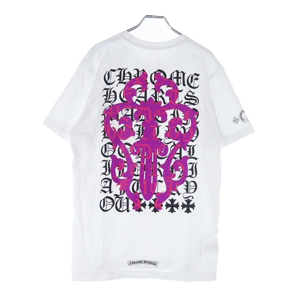 CHROME HEARTS(クロムハーツ) Dagger Eye Chart Tee ダガーアイチャート Tシャツ 半袖カットソー 袖ロゴ スクロールロゴ 胸ロゴ ホワイト
