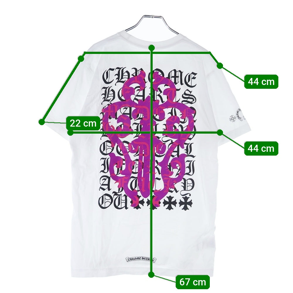 CHROME HEARTS(クロムハーツ) Dagger Eye Chart Tee ダガーアイチャート Tシャツ 半袖カットソー 袖ロゴ スクロールロゴ 胸ロゴ ホワイト