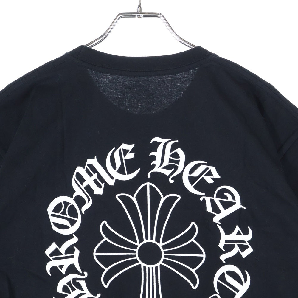 CHROME HEARTS(クロムハーツ) CH T-SHRT 1 ネックロゴ バッククロスプリント 半袖Tシャツ ブラック