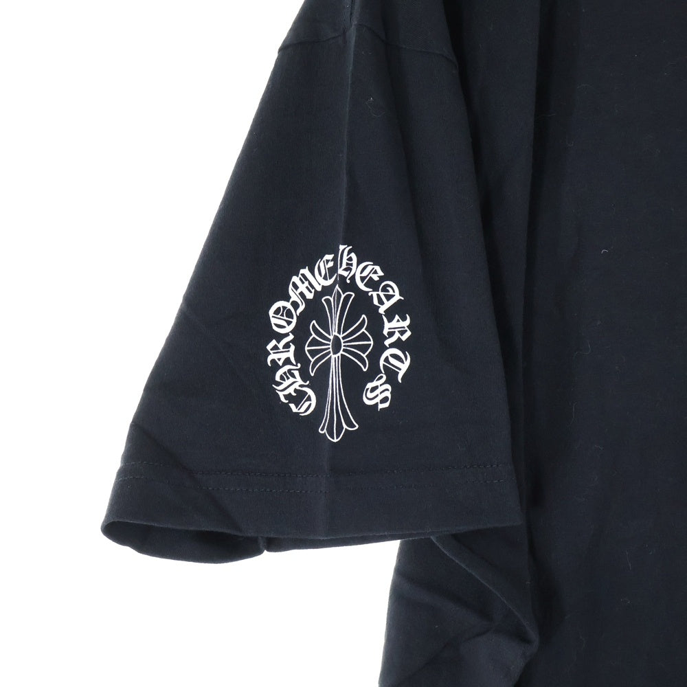 CHROME HEARTS(クロムハーツ) CH T-SHRT 1 ネックロゴ バッククロスプリント 半袖Tシャツ ブラック