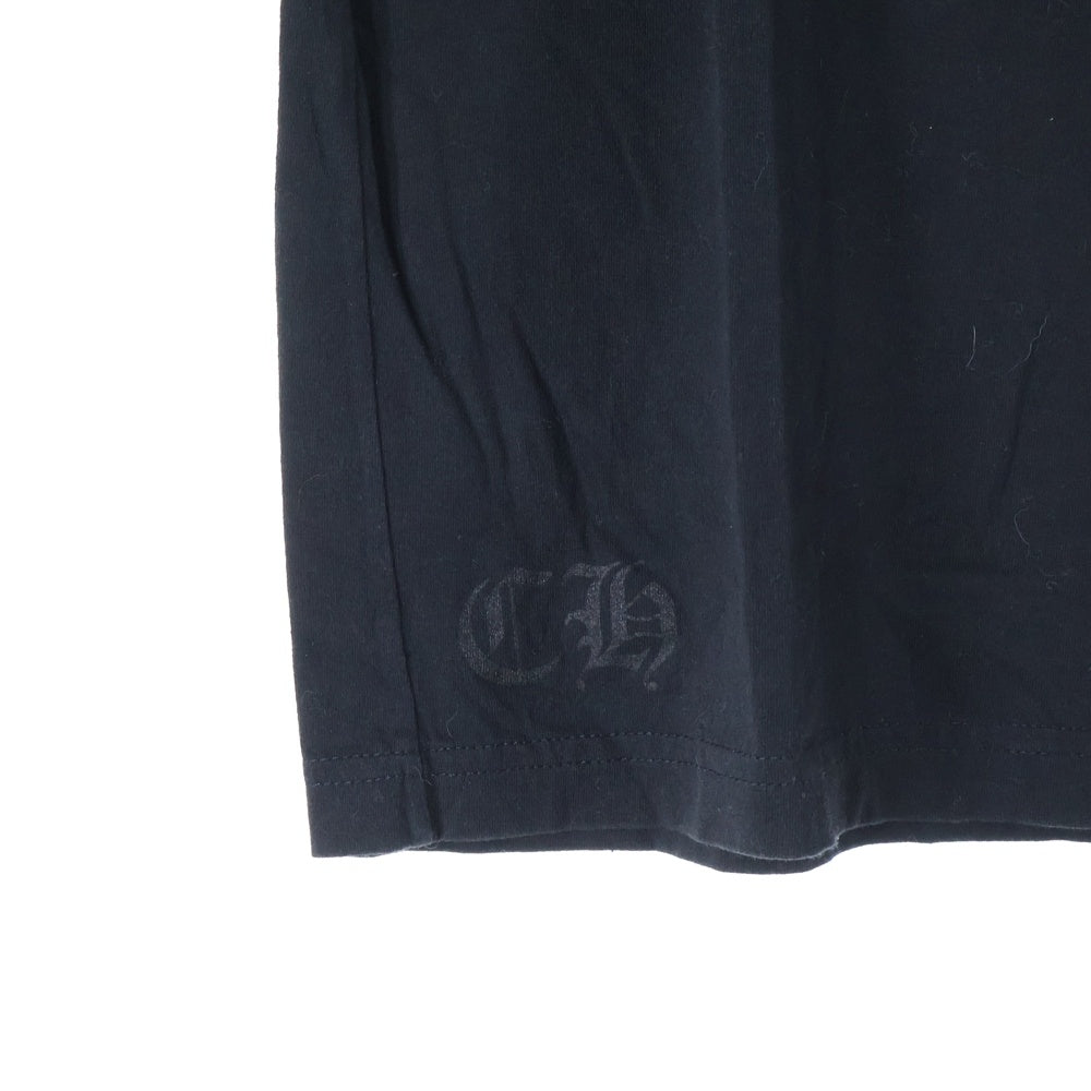 CHROME HEARTS(クロムハーツ) CH T-SHRT 1 ネックロゴ バッククロスプリント 半袖Tシャツ ブラック