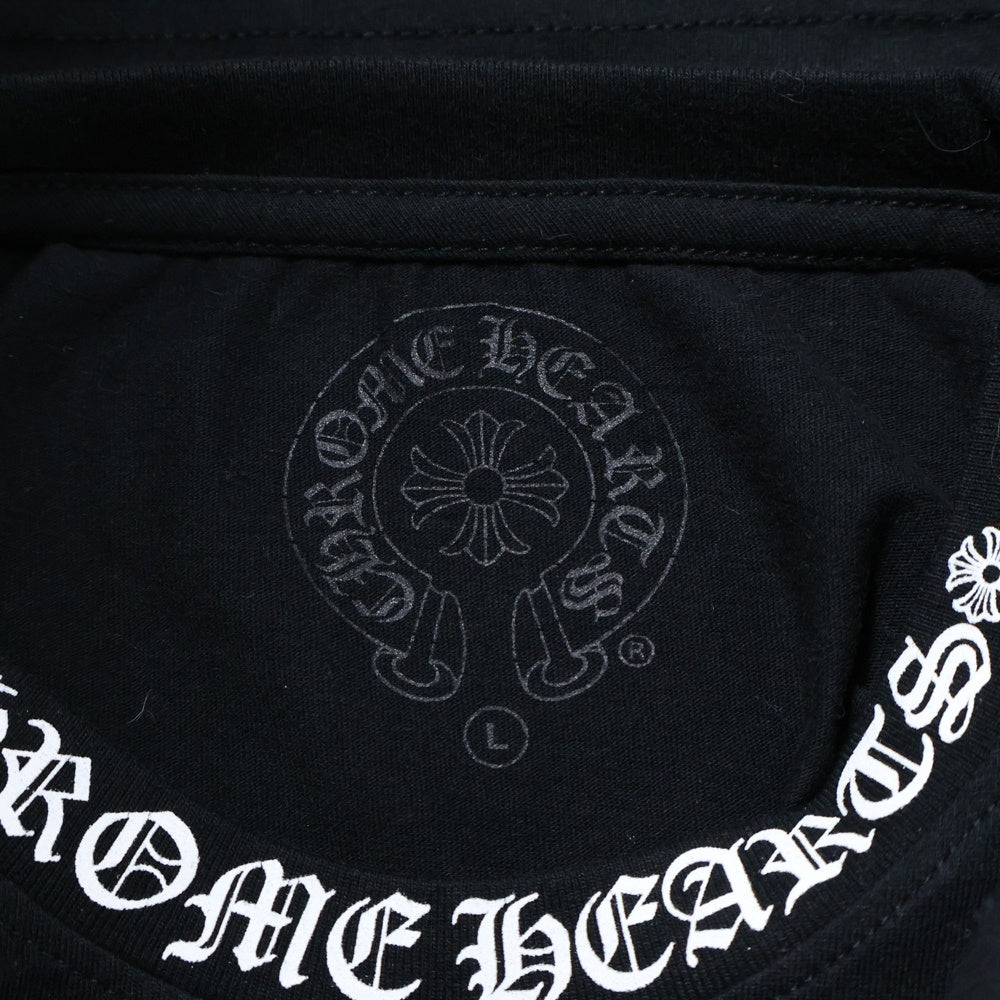CHROME HEARTS(クロムハーツ) CH T-SHRT 1 ネックロゴ バッククロスプリント 半袖Tシャツ ブラック