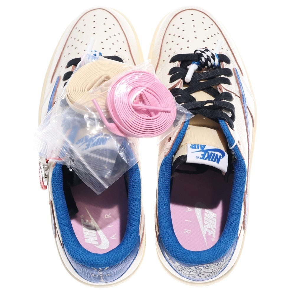 NIKE(ナイキ) ×Travis Scott×fragment design Air Jordan 1 Low OG Sail/Military Blue トラヴィススコット フラグメントデザイン エアジョーダン1 US7.5/25.5cm DM7866-104