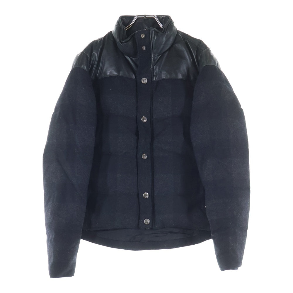 希少 CHROME HEARTS ダガージップ クロスボール レザー切替 ベスト クロムハーツ CHROME HEARTS ベスト 6BTN ZIP FRNT VEST クロスボール