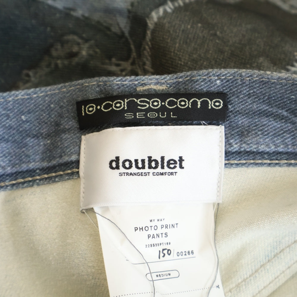 doublet(ダブレット) 22SS Photo Print Pants 22SS35PT169 フォトプリント デニムパンツ インディゴ