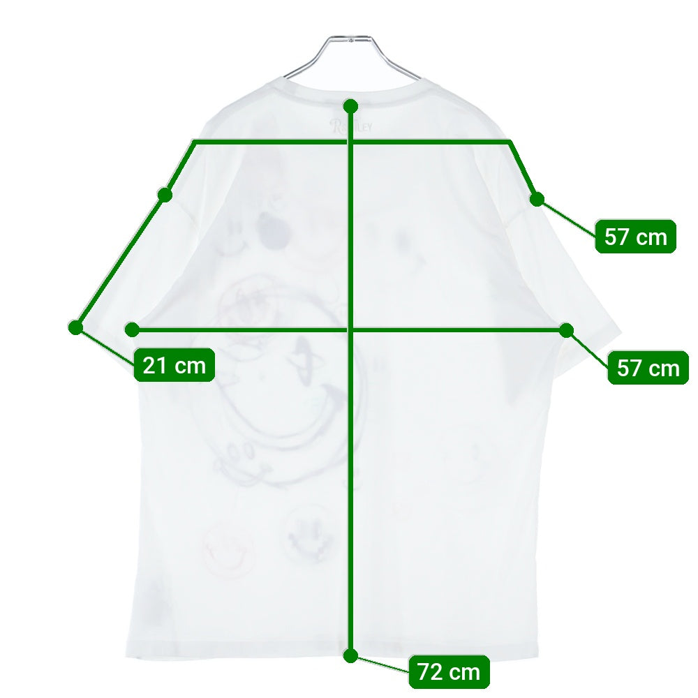 RAF SIMONS(ラフシモンズ) ×SMILEY Hand-Illustrated Tee ×スマイリー 50周年 ハンドイラスト 半袖Tシャツ カットソー ホワイト