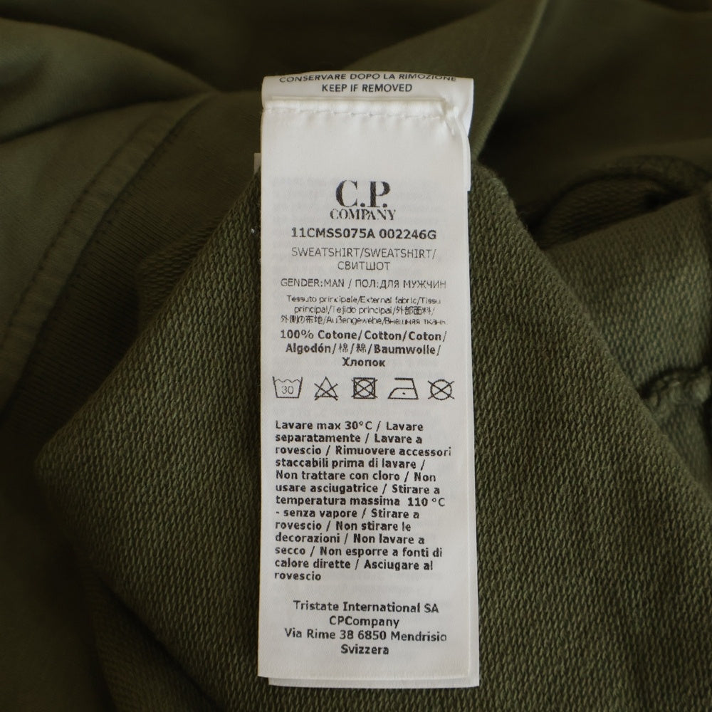 C.P. Company(シーピーカンパニー) Light Fleece Sweatshirt 11CMSS075A ライト フリース スウェットシャツ 長袖 カーキ
