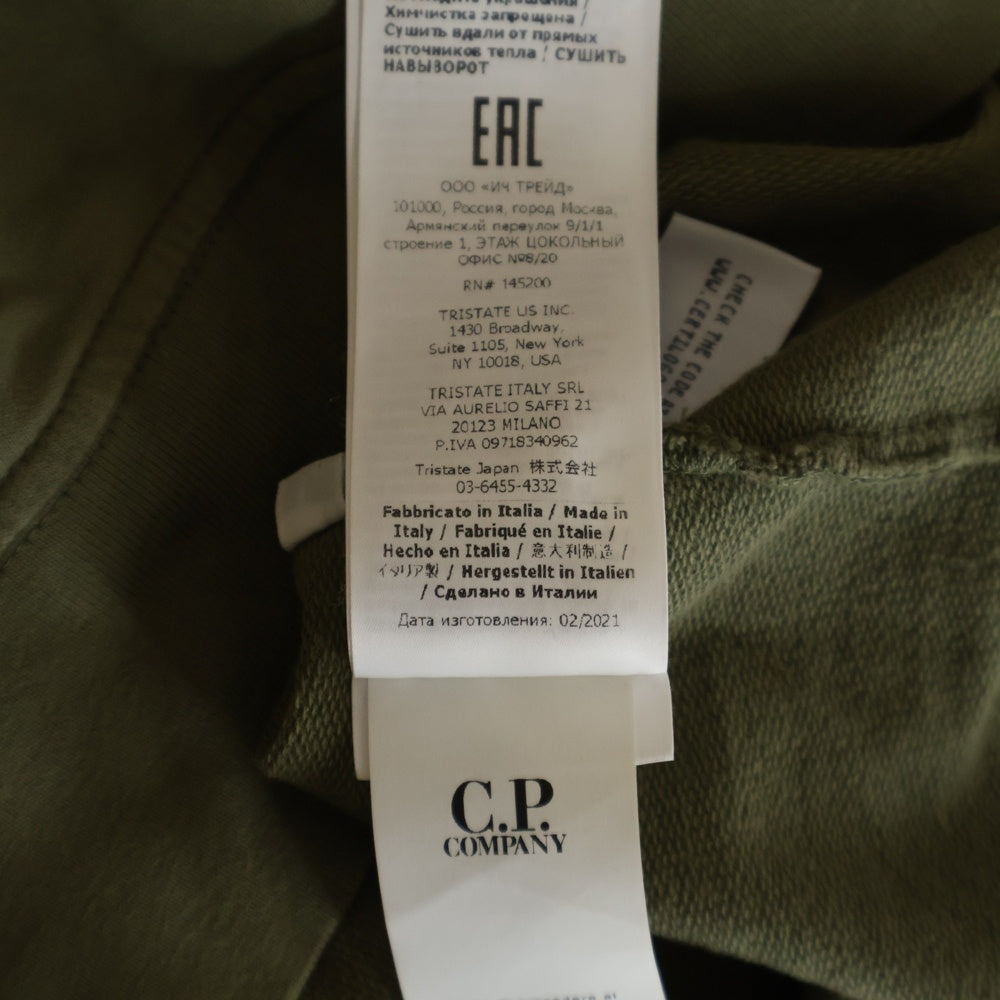 C.P. Company(シーピーカンパニー) Light Fleece Sweatshirt 11CMSS075A ライト フリース スウェットシャツ 長袖 カーキ