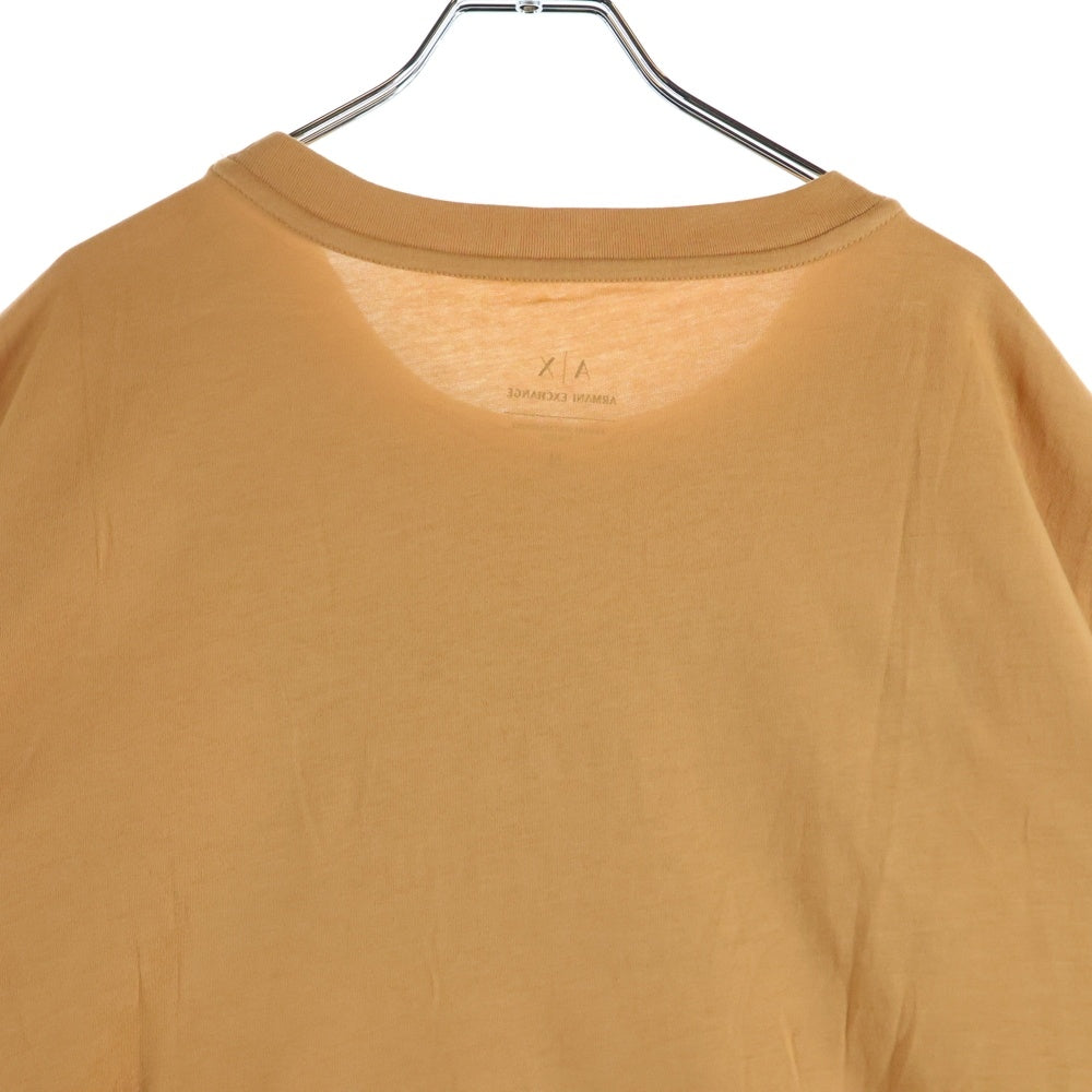 Armani Exchange(アルマーニ エクスチェンジ) シグネチャーロゴ クルーネック クロップド 半袖Tシャツ カットソー ベージュ レディース
