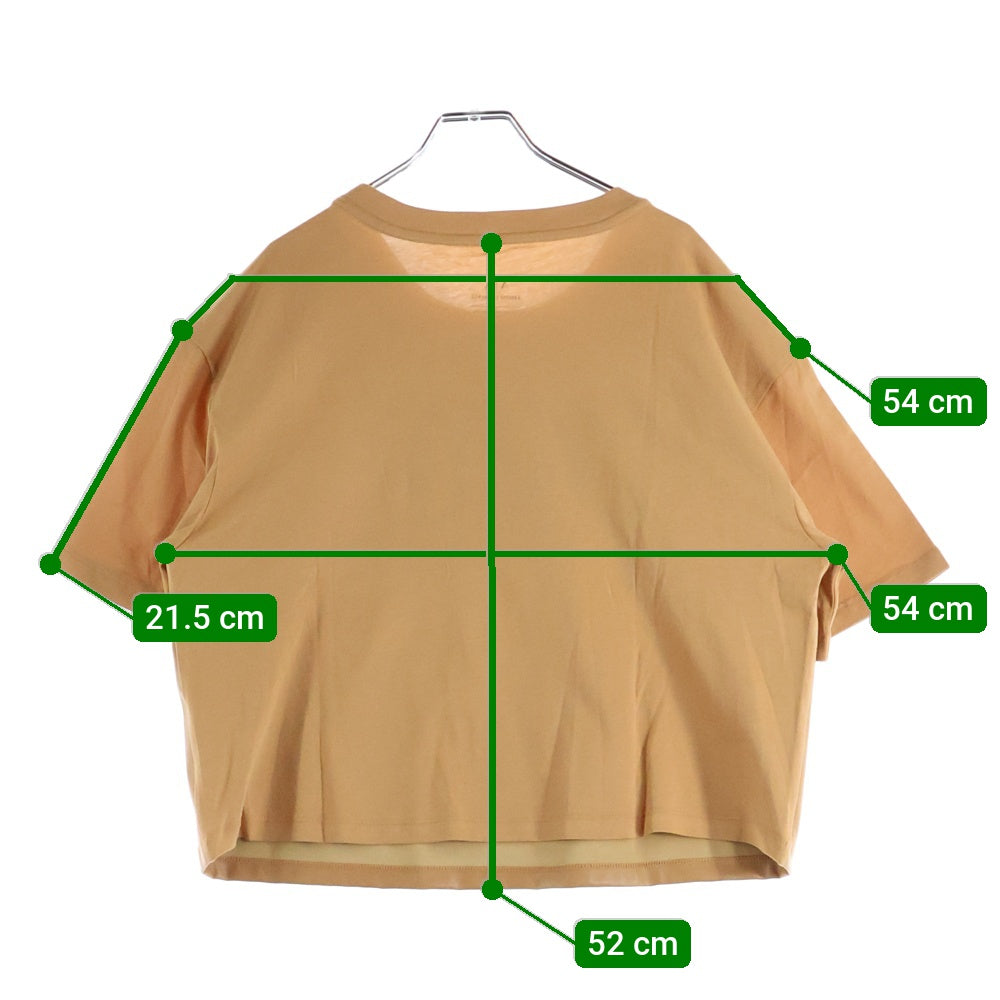 Armani Exchange(アルマーニ エクスチェンジ) シグネチャーロゴ クルーネック クロップド 半袖Tシャツ カットソー ベージュ レディース