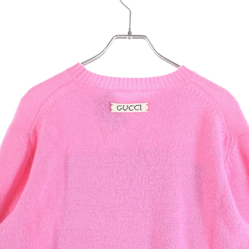 GUCCI(グッチ) ×Disney Donald Duck Sweater ディズニー キャラクタープリント クルーネックニットセーター ピンク 652620 XKBSI