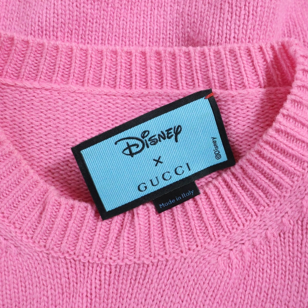 GUCCI(グッチ) ×Disney Donald Duck Sweater ディズニー キャラクタープリント クルーネックニットセーター ピンク 652620 XKBSI