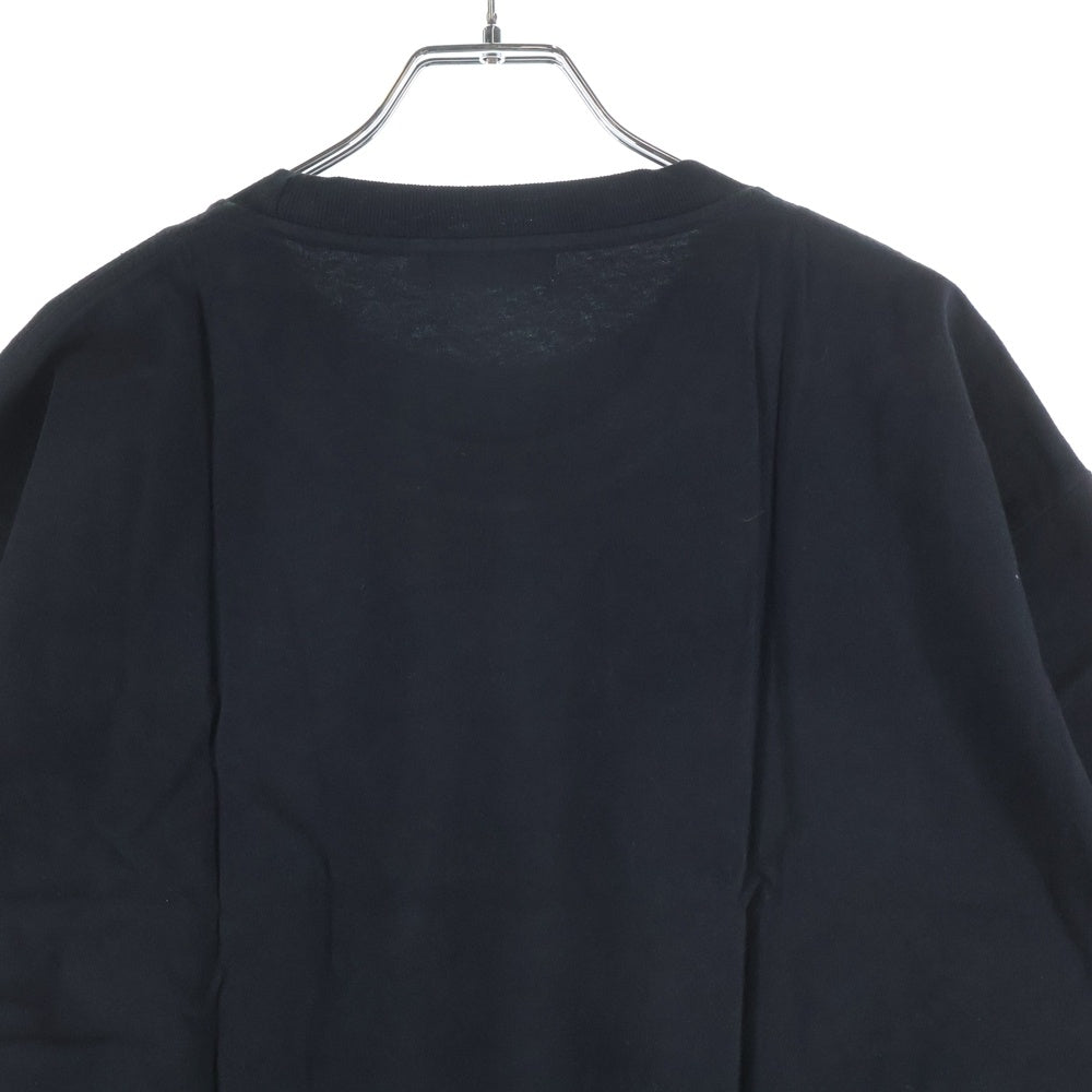 NO BRAND(ノーブランド) STUDIO R330(ステュディオ アール スリーサーティー)ロゴプリント クルーネック半袖Tシャツ ブラック