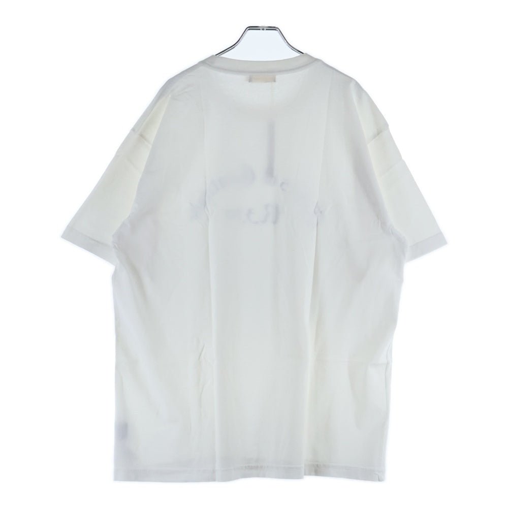 NO BRAND(ノーブランド) STUDIO R330(ステュディオ アール スリーサーティー)ロゴプリント クルーネック半袖Tシャツ ホワイト