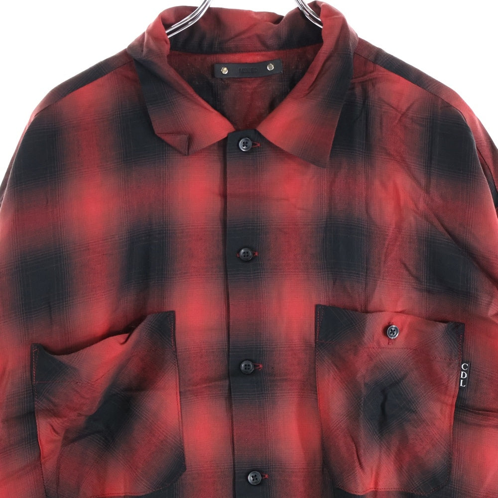 MINEDENIM(マインデニム) Rayon Ombre Check Loose Work SH レーヨン オンブレ チェック ルーズ ワーク シャツ レッド MND-TSK001-17-022
