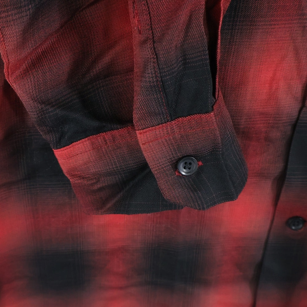 MINEDENIM(マインデニム) Rayon Ombre Check Loose Work SH レーヨン オンブレ チェック ルーズ ワーク シャツ レッド MND-TSK001-17-022