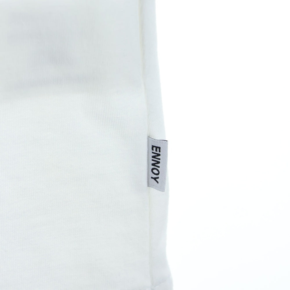The Ennoy Professional(エンノイプロフェッショナル) 25SS CIRCLE E DRIP T-SHIRT TEE サークルE ドリップロゴ クルーネックTシャツ 半袖カットソー ホワイト SS25BRENCT03AM