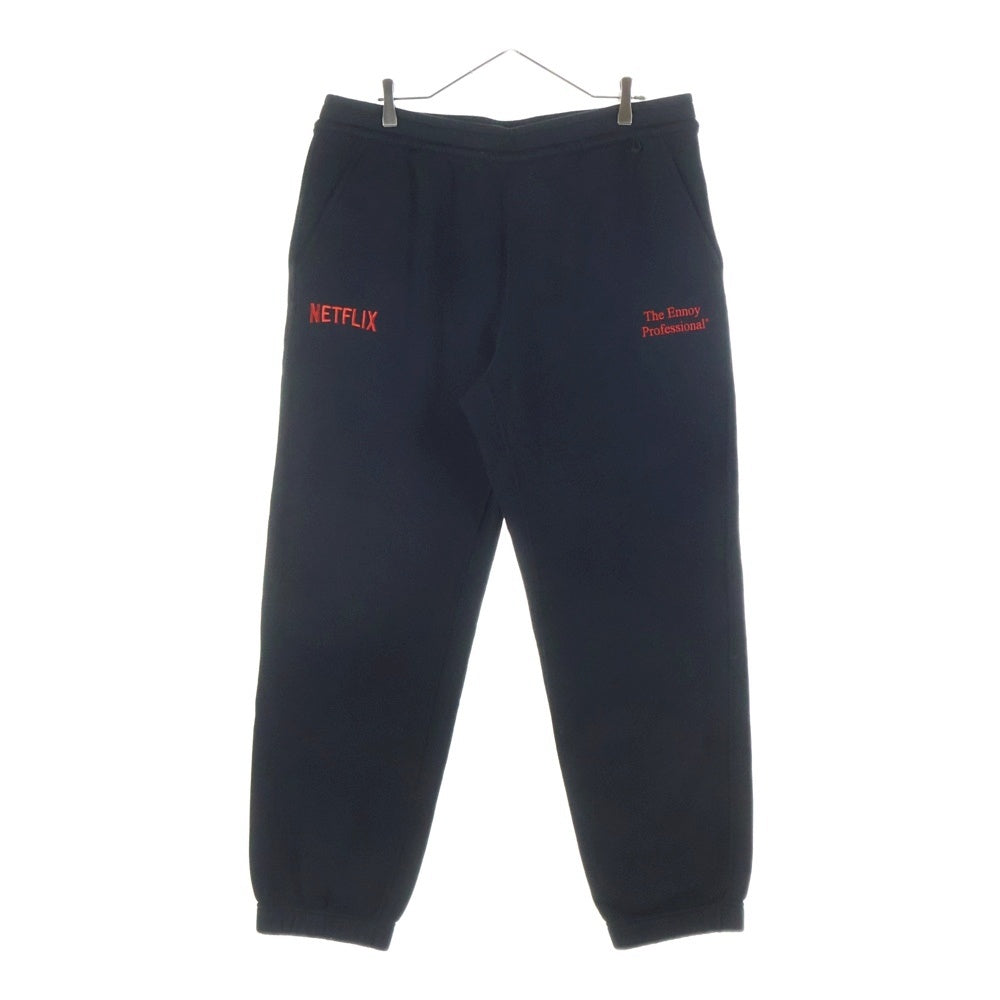 The Ennoy Professional(エンノイプロフェッショナル) 23AW×Netflix CITY FLEECE PANTS ネットフリックス シティフリース スウェットパンツ ブラック AW23BRENPTNTL