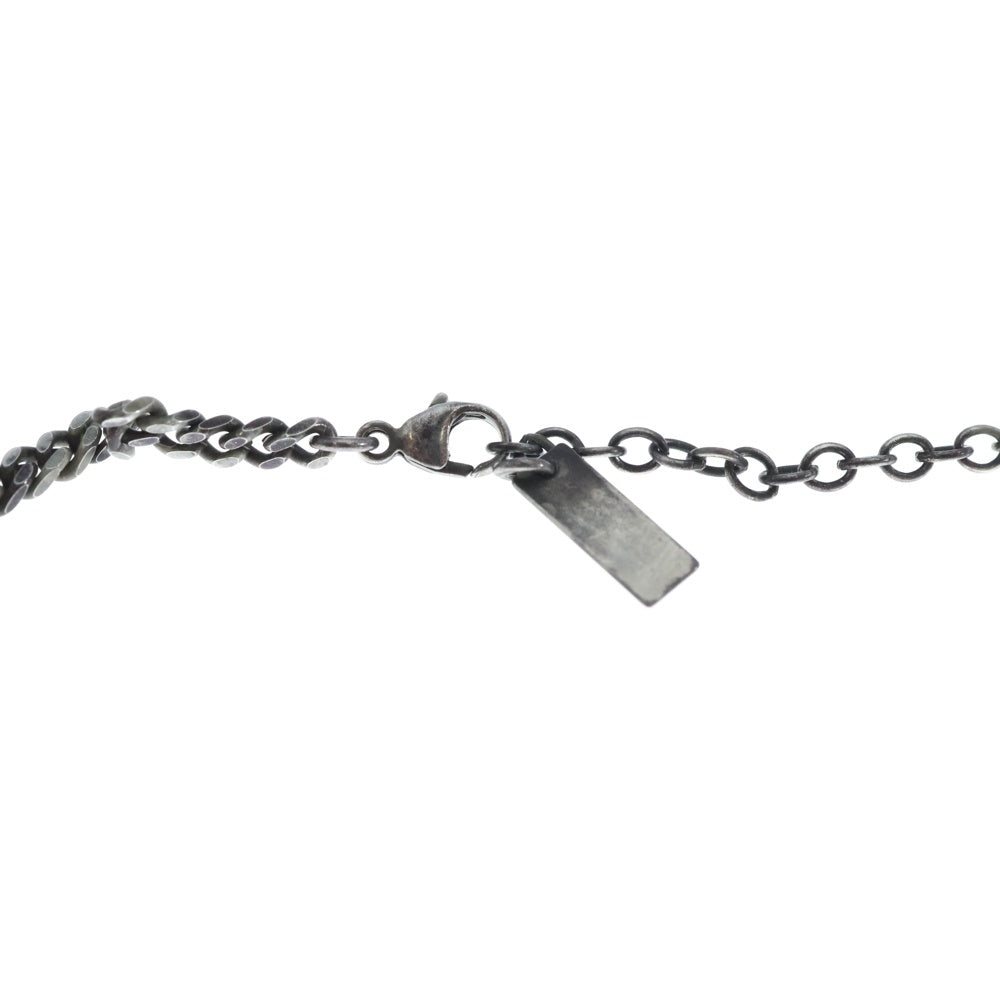 SAINT LAURENT PARIS(サンローランパリ) ロゴプレート付き チェーンネックレス シルバー