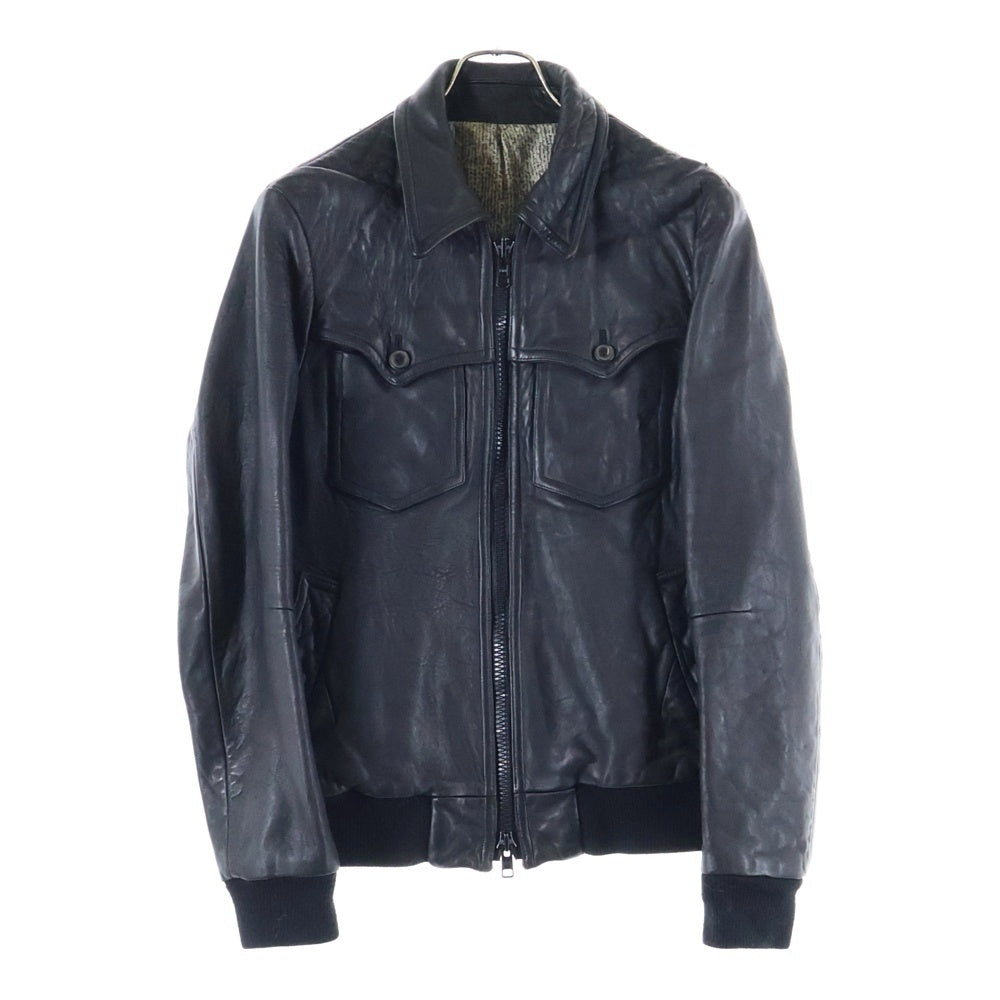 NUMBER (N)INE(ナンバーナイン) 07AW LOVE GOD MURDER期 ジップアップ ラムレザー ジャケット ブルゾン ブラック