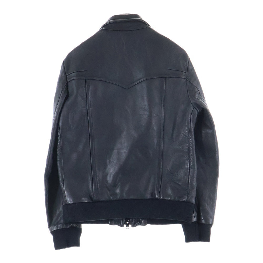 NUMBER (N)INE(ナンバーナイン) 07AW LOVE GOD MURDER期 ジップアップ ラムレザー ジャケット ブルゾン ブラック