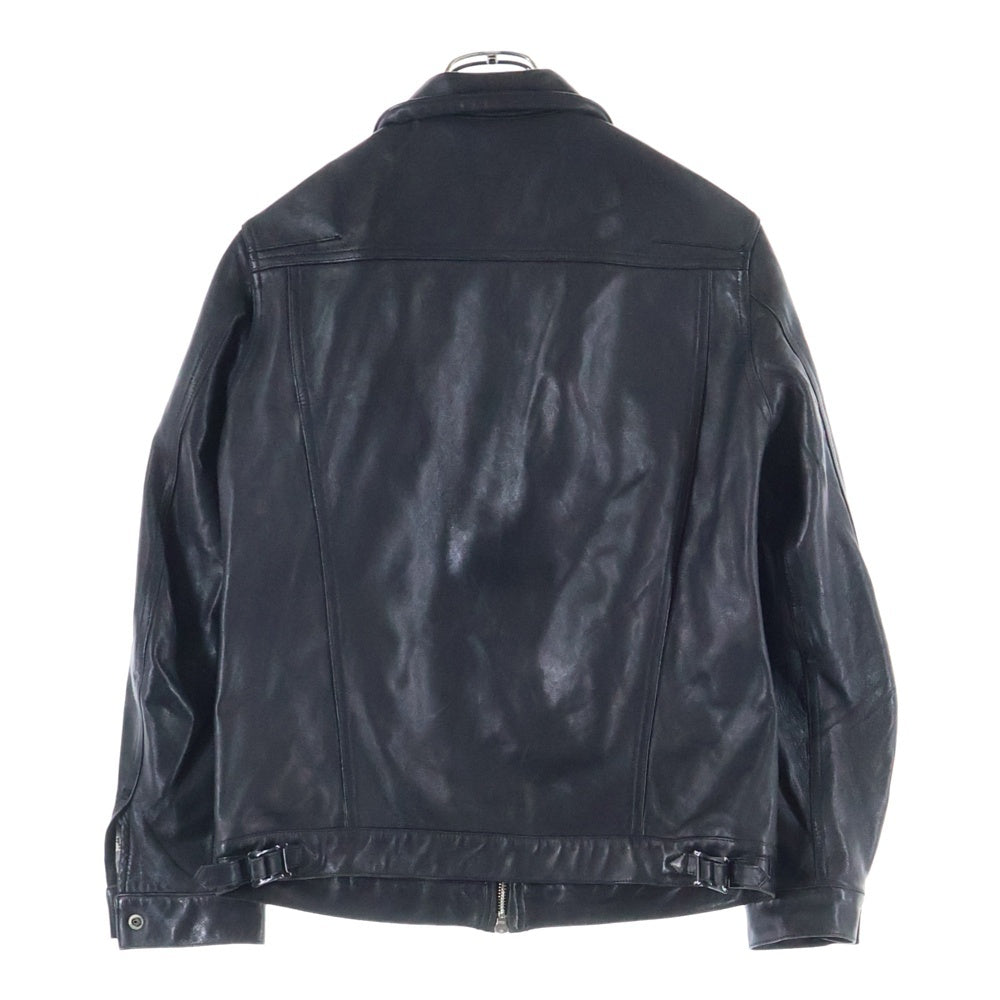NUMBER (N)INE(ナンバーナイン) ジップアップ ラムレザー ジャケット ブルゾン ブラック