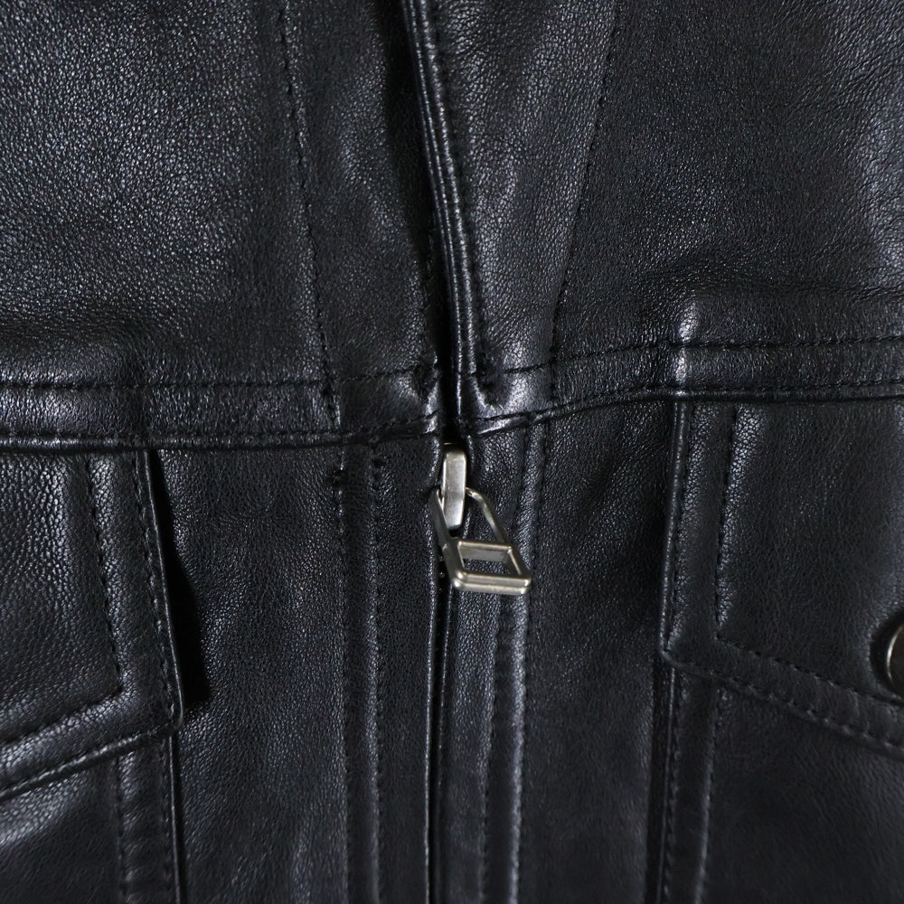 NUMBER (N)INE(ナンバーナイン) ジップアップ ラムレザー ジャケット ブルゾン ブラック