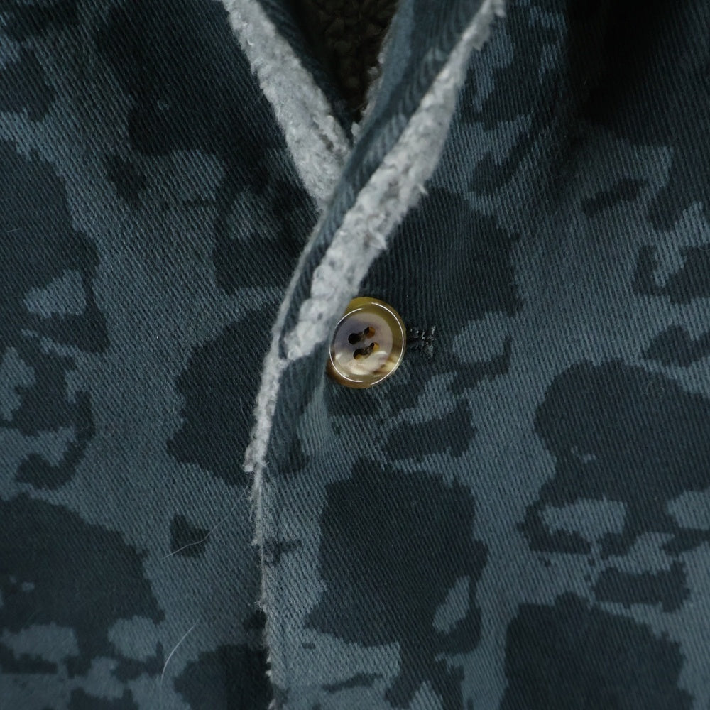 UNDERCOVER(アンダーカバー) 01AW D.A.V.F期 宝飾期 スカル総柄 リバーシブルジャケット ネイビー/グレー