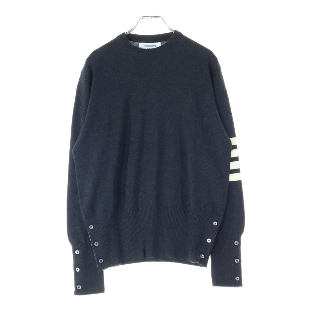 THOM BROWNE(トムブラウン) クラシック カシミヤ 4BAR プルオーバーニット グレー
