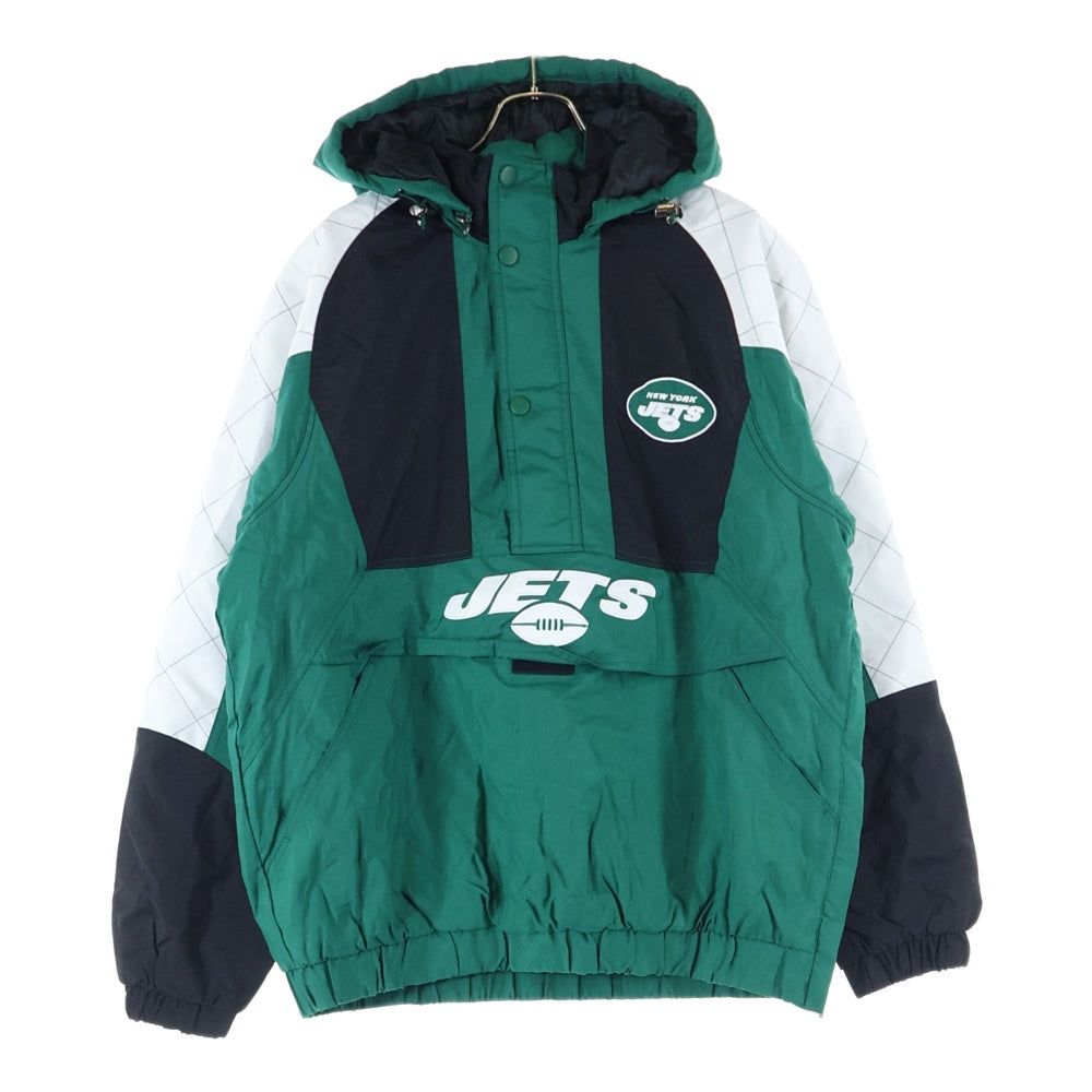 STARTER(スターター) New York Jets Padded Anorak Jacket ニューヨーク ジェッツ ナイロン アノラック ジャケット グリーン/ブラック