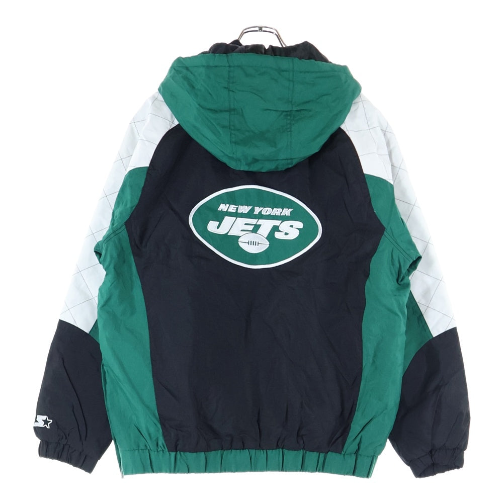 STARTER(スターター) New York Jets Padded Anorak Jacket ニューヨーク ジェッツ ナイロン アノラック ジャケット グリーン/ブラック