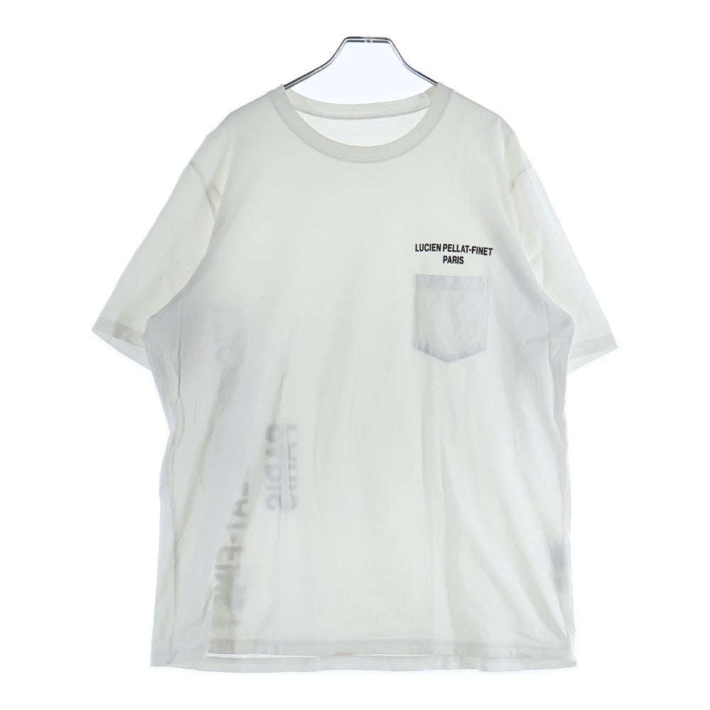 lucien pellat-finet(ルシアンペラフィネ) ロゴプリント クルーネック半袖Tシャツ カットソー ホワイト