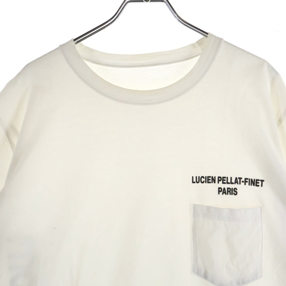 lucien pellat-finet(ルシアンペラフィネ) ロゴプリント クルーネック半袖Tシャツ カットソー ホワイト