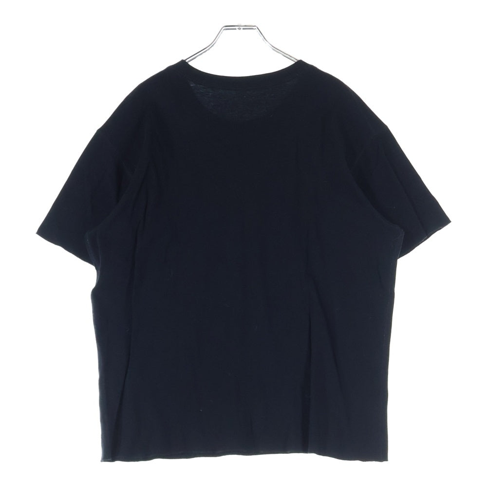 lucien pellat-finet(ルシアンペラフィネ) ベロ スカル ラインストーン カットオフ 半袖Tシャツ カットソー ブラック