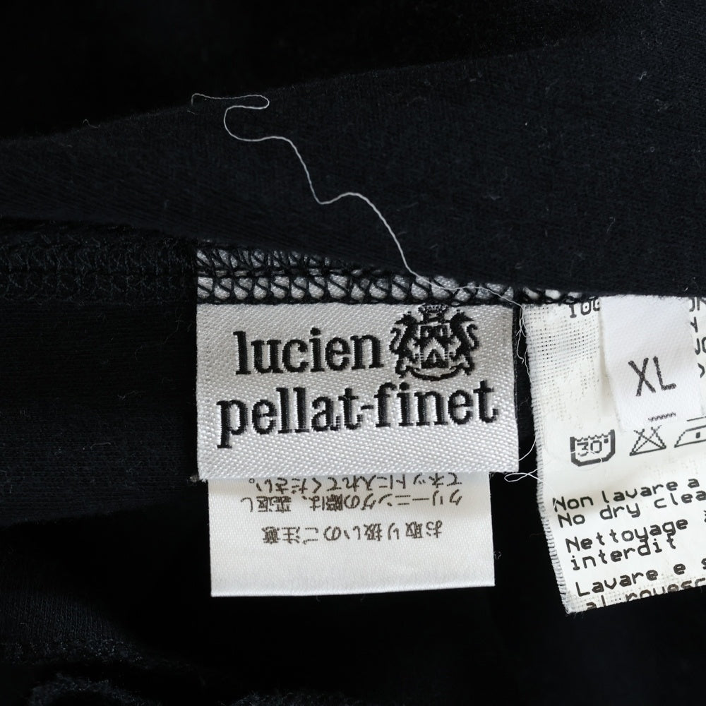 lucien pellat-finet(ルシアンペラフィネ) ベロ スカル ラインストーン カットオフ 半袖Tシャツ カットソー ブラック