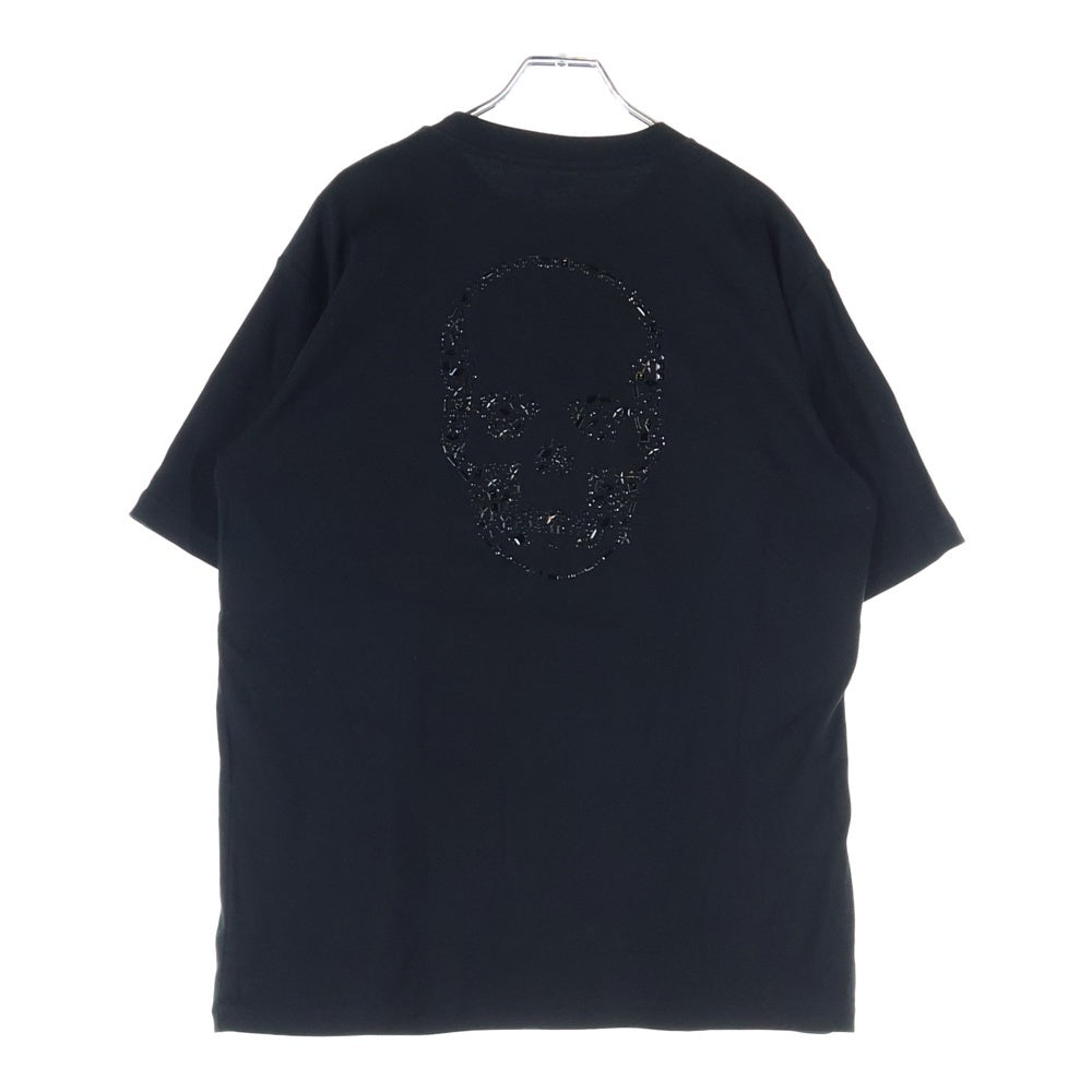 lucien pellat-finet(ルシアンペラフィネ) バックスカルビーズ クルーネック半袖Tシャツ カットソー ブラック