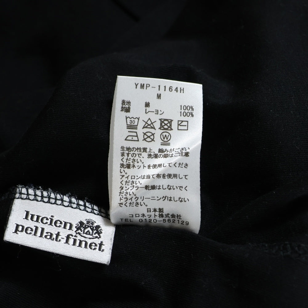 lucien pellat-finet(ルシアンペラフィネ) バックスカルビーズ クルーネック半袖Tシャツ カットソー ブラック