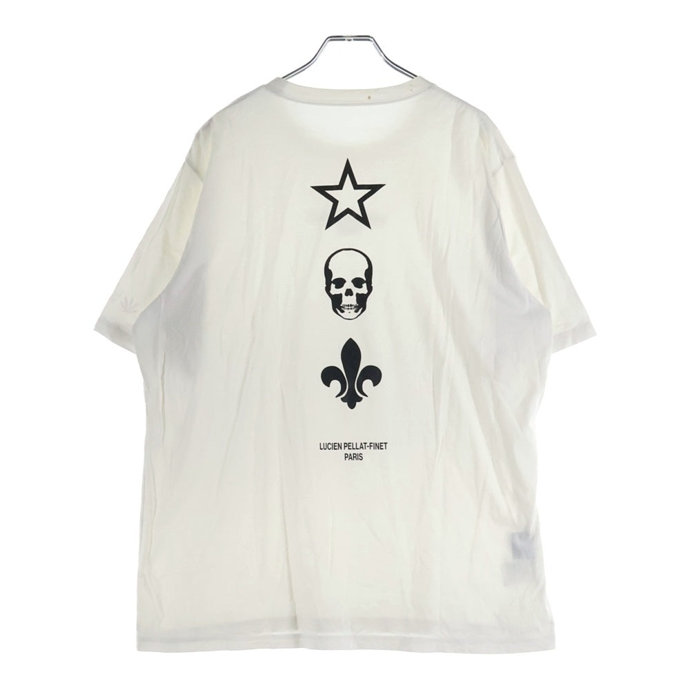 lucien pellat-finet(ルシアンペラフィネ) バックスカル スター プリント クルーネック半袖Tシャツ カットソー ホワイト