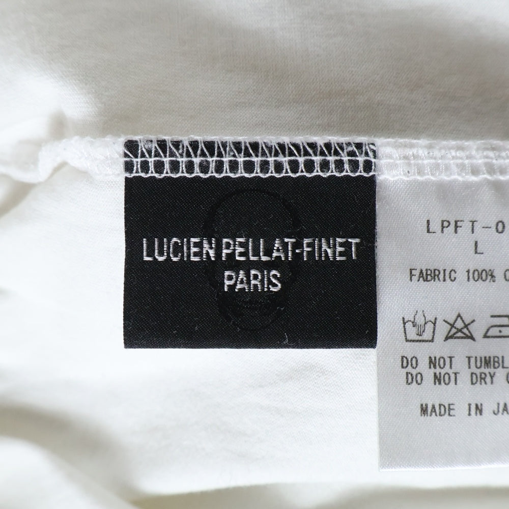lucien pellat-finet(ルシアンペラフィネ) バックスカル スター プリント クルーネック半袖Tシャツ カットソー ホワイト