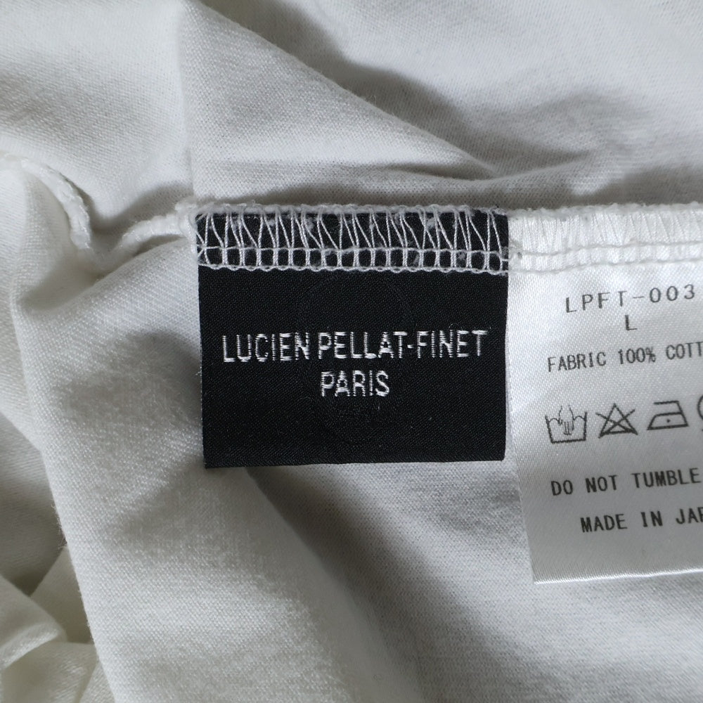 lucien pellat-finet(ルシアンペラフィネ) ロゴプリント クルーネック半袖Tシャツ カットソー ホワイト
