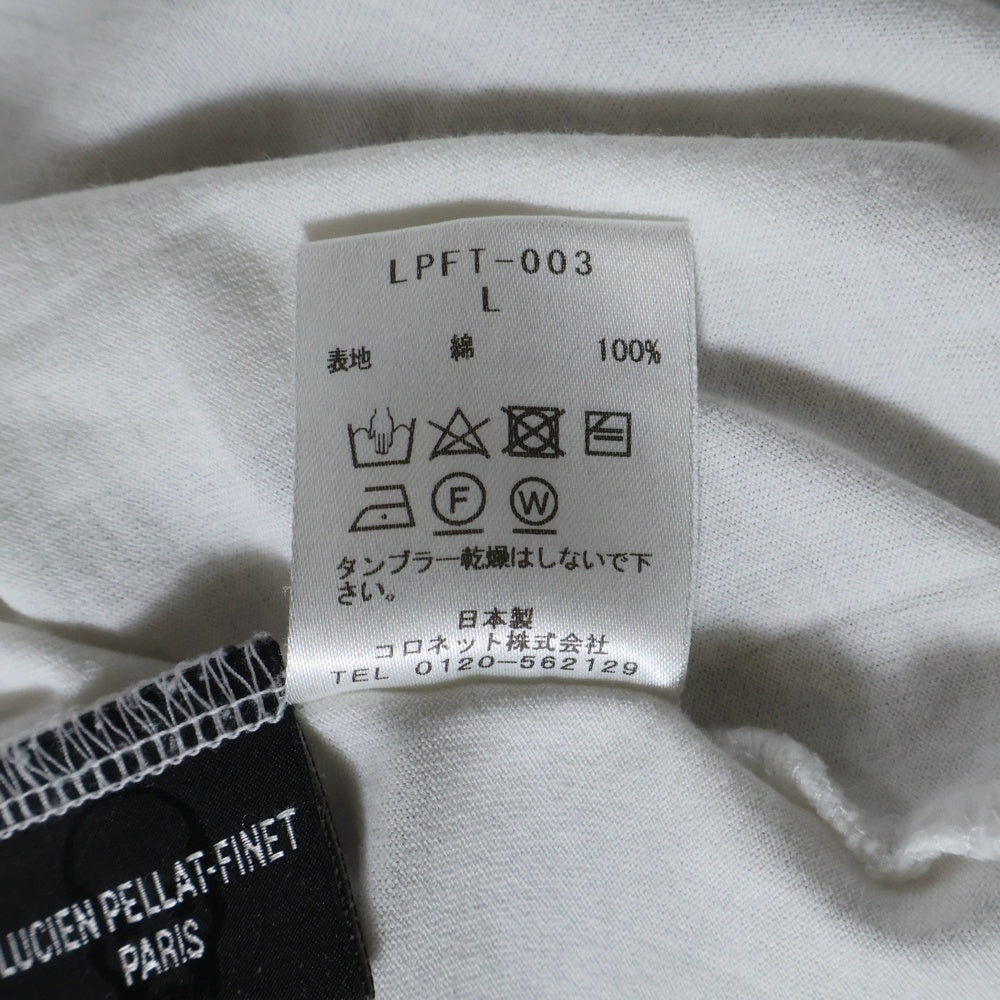 lucien pellat-finet(ルシアンペラフィネ) ロゴプリント クルーネック半袖Tシャツ カットソー ホワイト