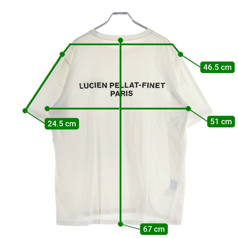 lucien pellat-finet(ルシアンペラフィネ) ロゴプリント クルーネック半袖Tシャツ カットソー ホワイト